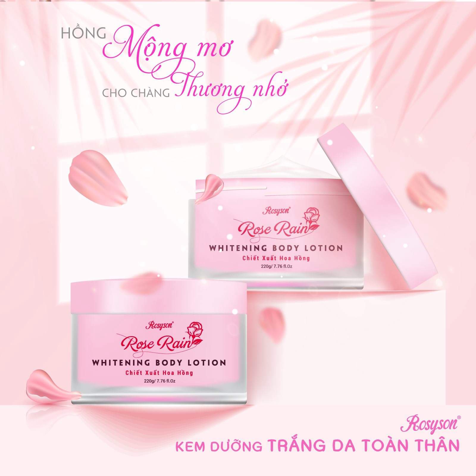 mochanstore.com KEM DUONG TRANG DA TOAN THAN ROSE RAIN WHITENING BODY LOTION ROSY 1