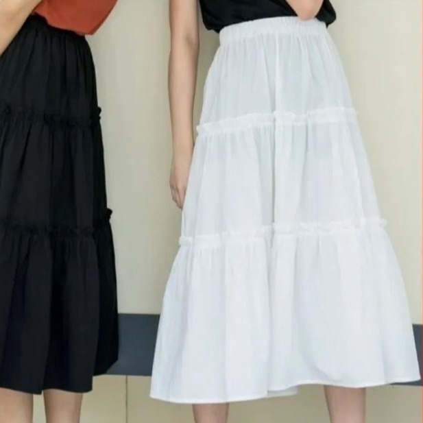 Chân Váy Dài Voan 3 tầng - Chân váy 2 lớp 2 màu đen trắng - Chân váy |  ThờiTrangNữ.vn