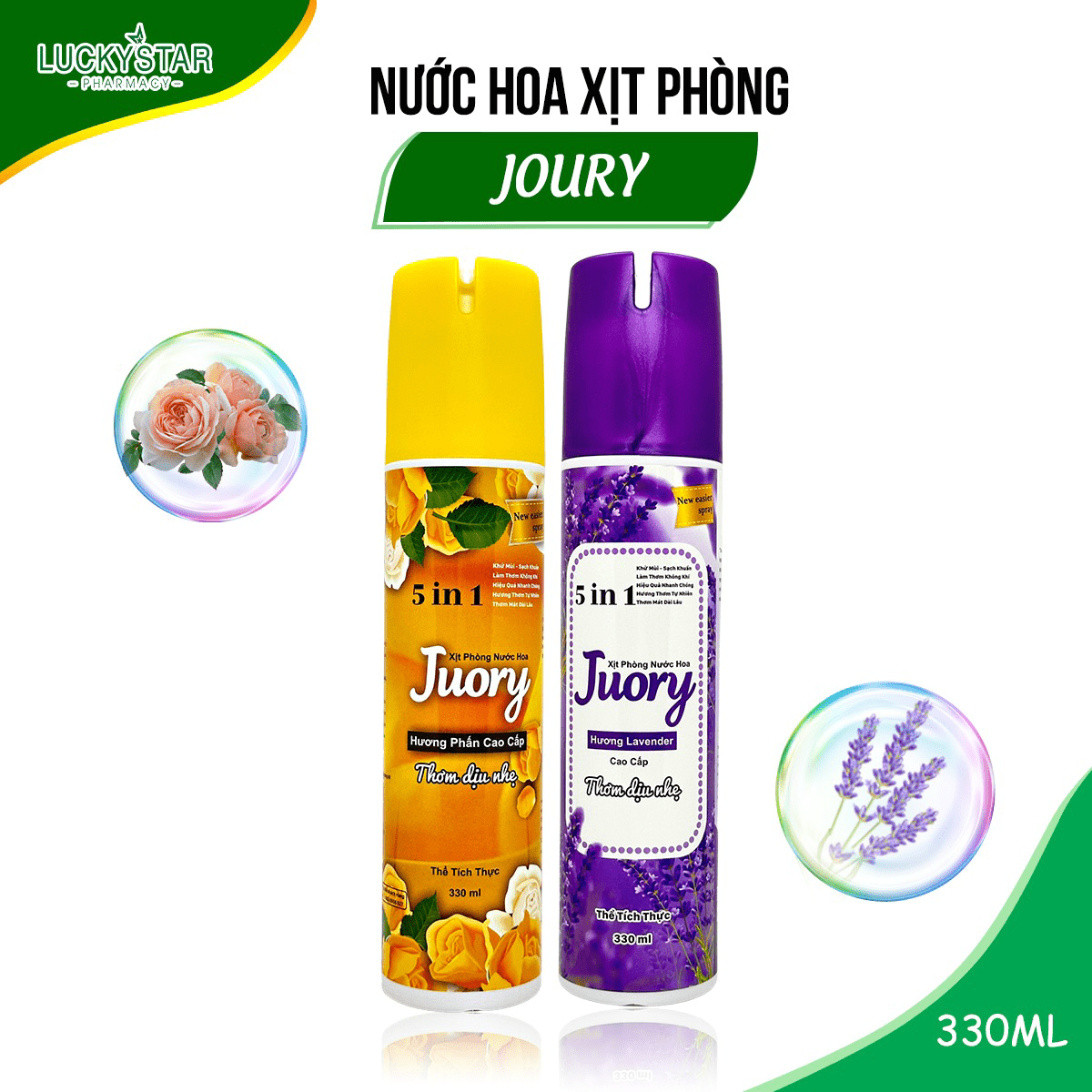 mochanstore.com XIT PHONG NUOC HOA JUORY 5IN1 330ML LUCKY STAR