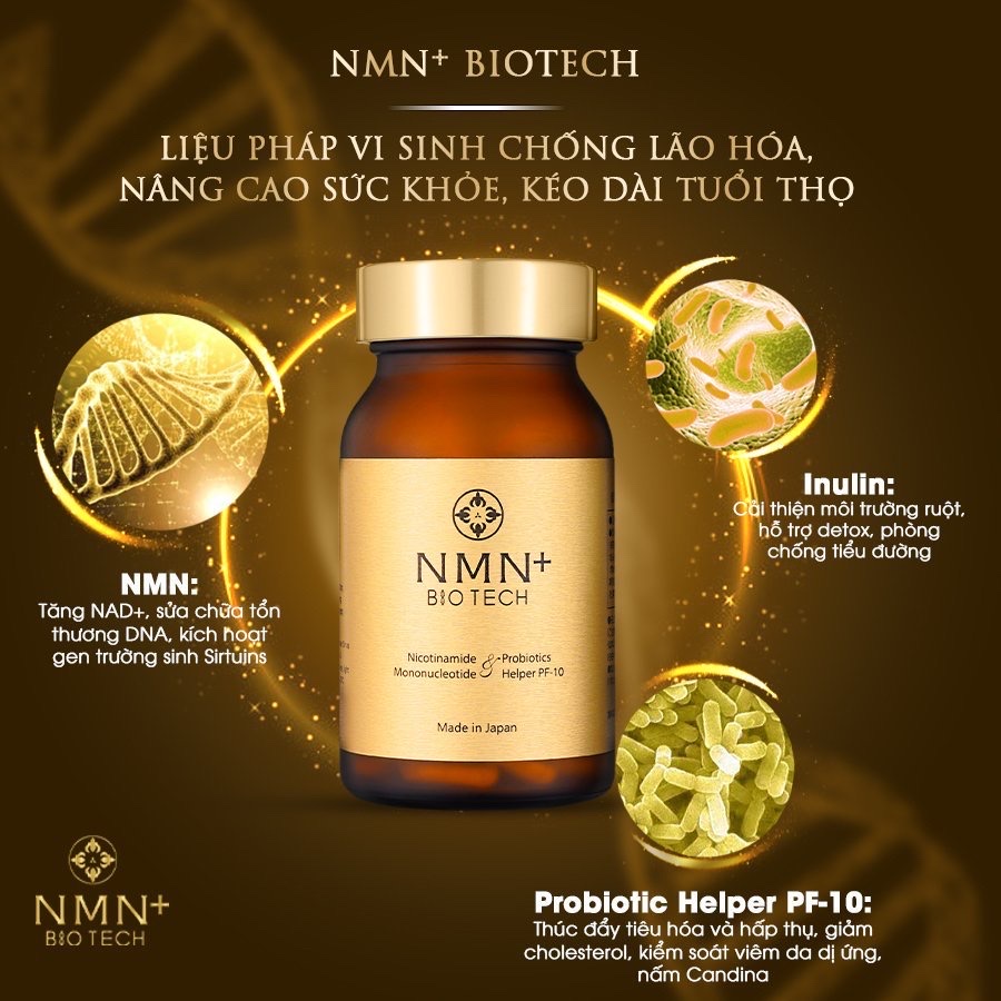 mochanstore.com JANAMI Vien uong truong sinh NMN Biotech chong lao hoa Nicotinamide mononucleotide NMN Probiotics Helper PF 10 Inulin 1