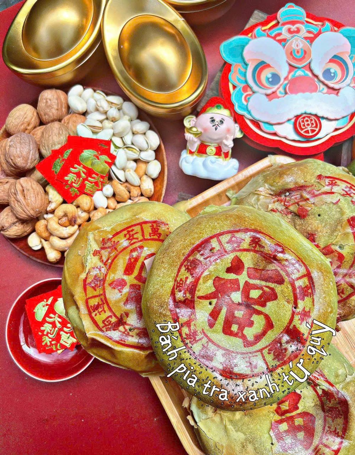 mochanstore.com SIEU PHAM BANH PIA TRA XANH TU QUY THUONG THUC HUONG VI TET 580G WINNIE HOUSE