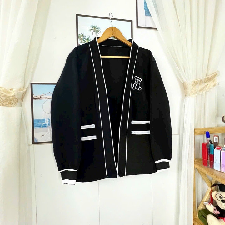 mochanstore.com AO CHOANG CARDIGAN CHAT NI MEM MIN LOGO IN PHAN QUANG SHT159 MINH HA HOUSE